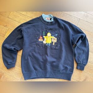Cozy Navy Graphic Crew Neck Sweater